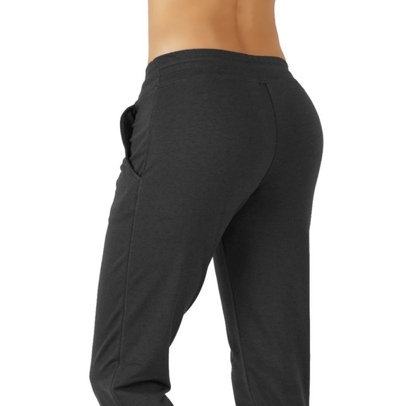 Last Pair! Fleece Lined Open Bottom Cotton Sweatpants/Joggers Size L Dark Gray - Picture 3 of 13